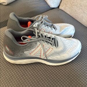 New Balance Gray and White Athletic Shoes with Reflective Mesh
